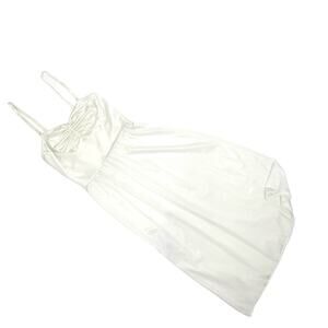 Vtg L’eggs Ivory Below Knee Slip Fitted Bodice Women’s Size 36 Removable Straps